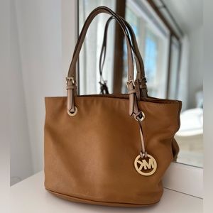 Michael Kors Woman’s Handbag Brown and Tan with Gold Accents Woman’s Purse